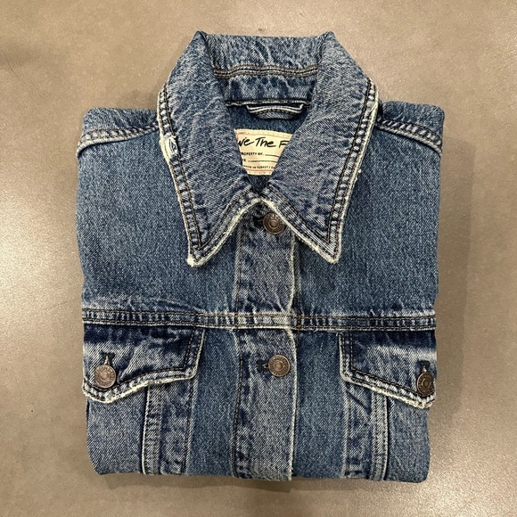 NWOT Free People Jolene Trucker Denim Jean Jacket Sz XS - Picture 7 of 12